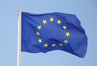 Europaflagge blau mit Sternen