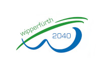 Projektlogo ISEK Wipperfürth 2040, blaue und grüne Schrift